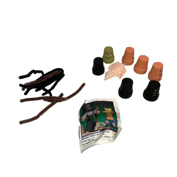 Halloween Wooden Witch and Monster Craft Pieces- Easy Craft Project - Picture 3 of 8